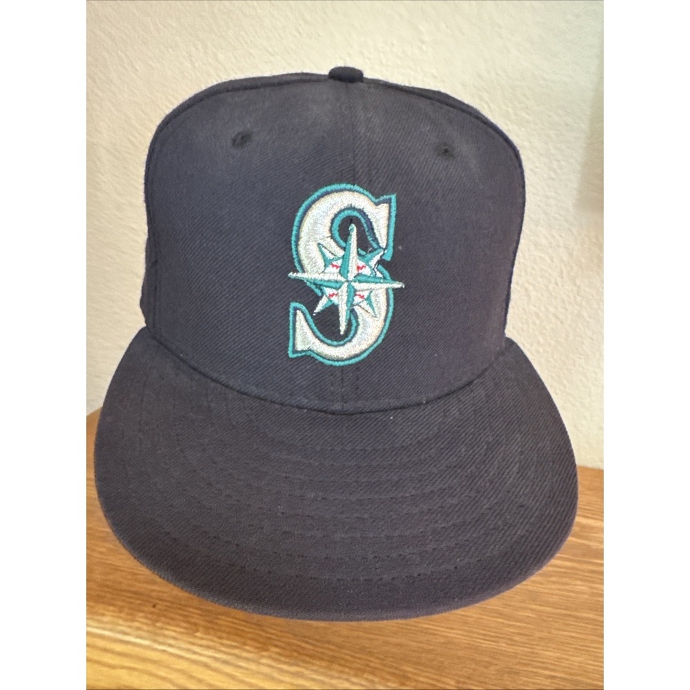 New Era 59FIFT Y Seattle Mariners Wool Fitted Hat MLB Cap Size 7 3/8 USA EUC